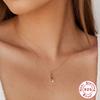 Y-Shaped Necklace S925 Sterling Silver Paperclip Diamond-Set Design Sense Simple Temperament Daily Atmospheric Wind Necklace