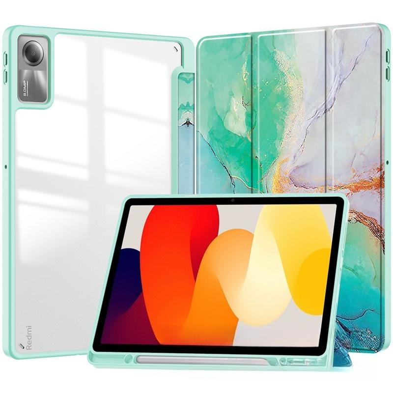 Kompatibilní s lenovo xiaoxin Pad 2024 TB331 Tab M11 TB330 Pouzdro na tablet Akrylové Průhledné Skládací Odolné proti pádu Kožený kryt