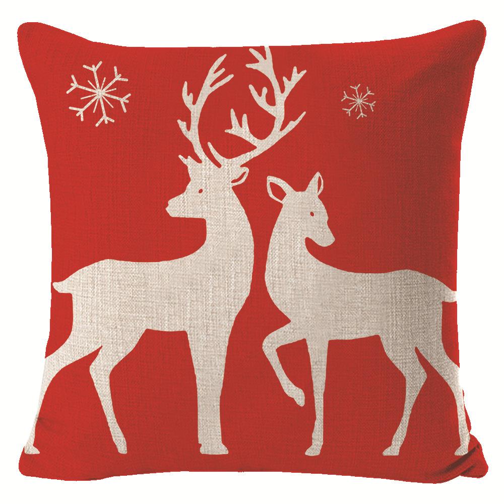 New Christmas Pillow Cover Four-piece Set Pillow Cushion Office Lumbar Backrest Decorative Backrest