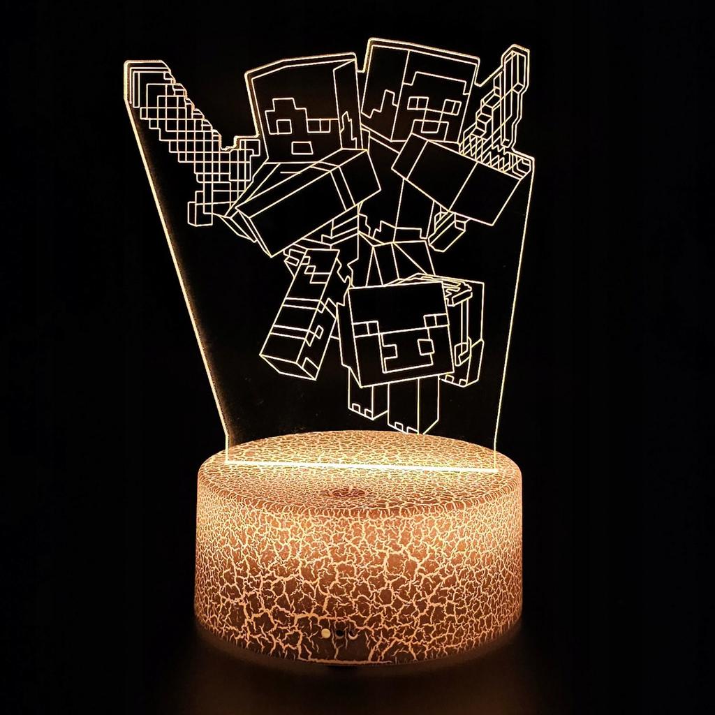 Minecraft Creeper 16 Led 3D Night Light For Kids + Remote Control