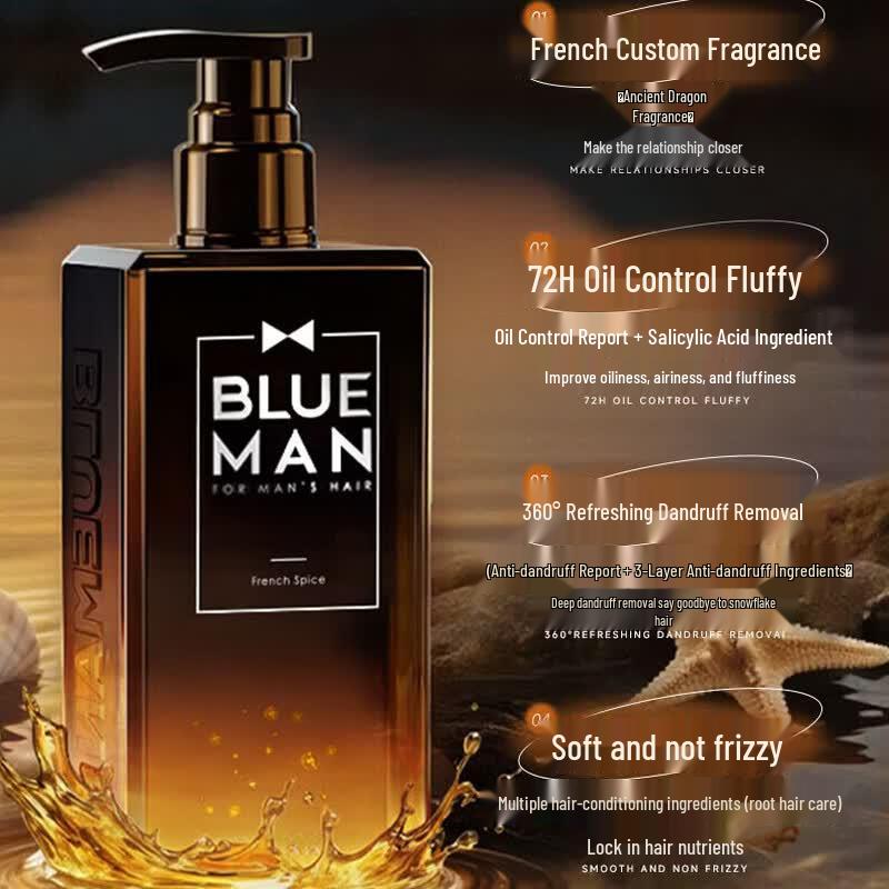PRIME BLUE Fluffy Anti-Dandruff Shampoo, Cologne Scent