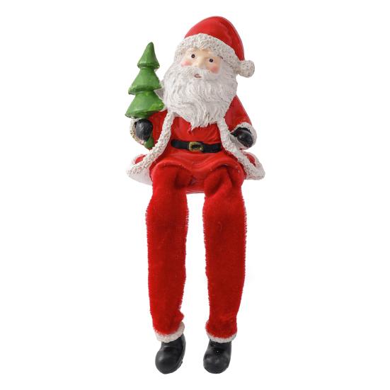 Sedící figurka Santa Clause Vánoční dekorace Ozdoba Santa Clause s dlouhýma nohama na vánoční večírek Dekorace na krb Novoroční dárek