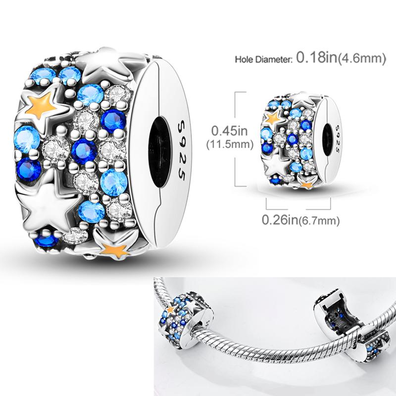 Shining New In Charms Bead Original Accessories Bracelets Copper Inlaid Zirconium Star Moon Dangle Diy Jewelry Gift Making
