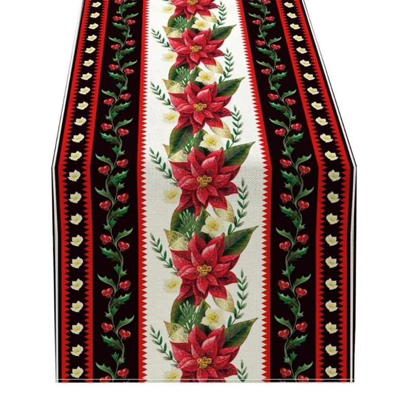 Christmas Table Runner Festive Home Table Cover Tablecloth for 2025 New Year Dropshipping