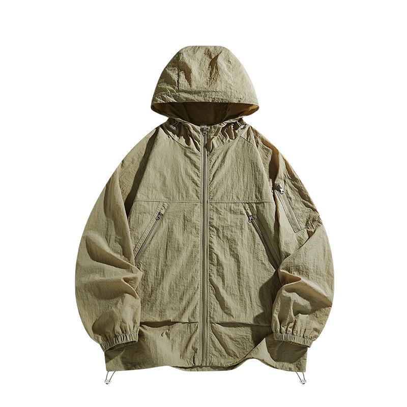 Summer Thin Sunscreen Clothing Men's Hooded Casual Loose Skin Clothing UV Protection Sunscreen Clothing Men's Jacket Sunshade
