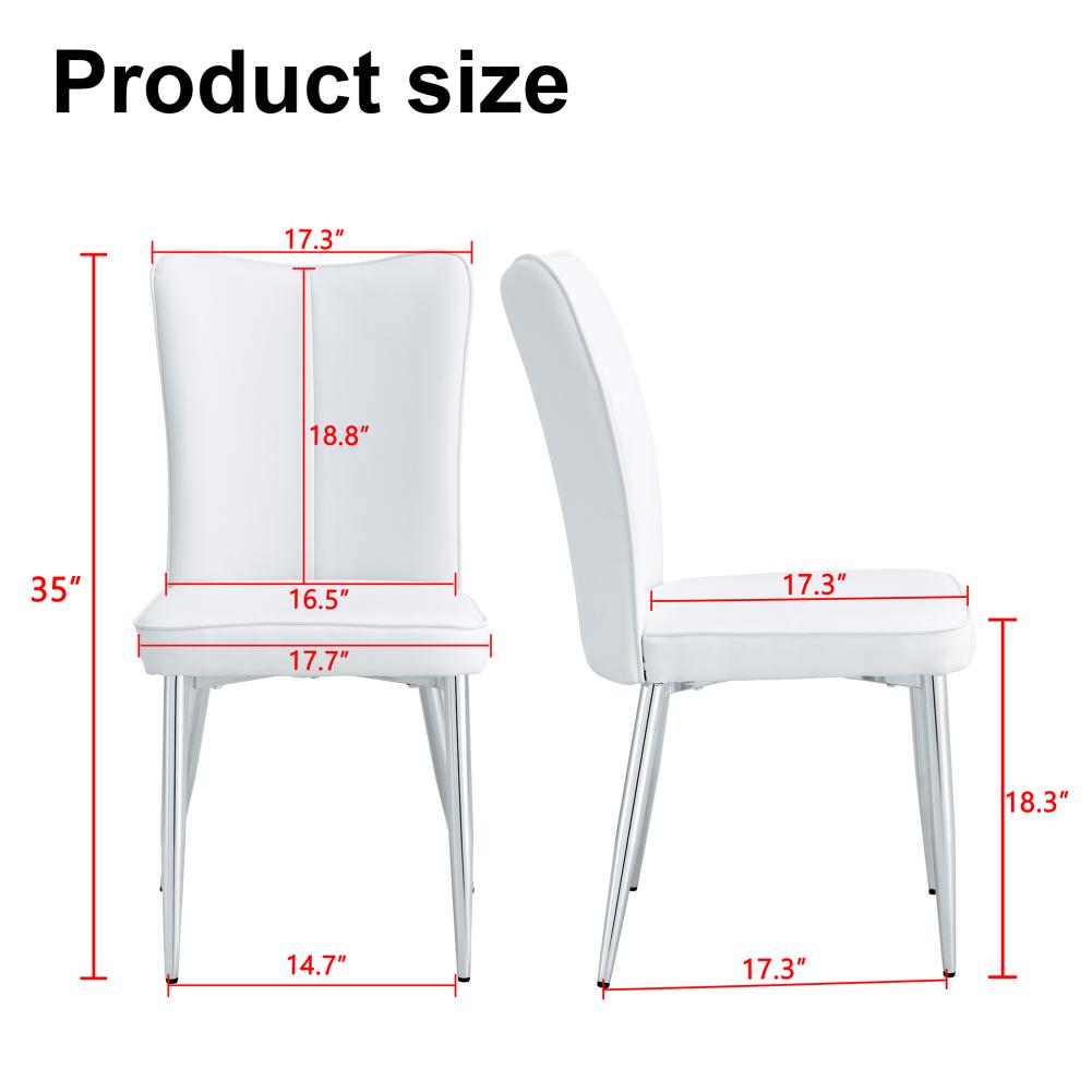 US STOCK Kitchen Dining Room Chairs Set Of 2 Simple Upholstered Side Chair With Backrest For Home Kitchen Living Room
