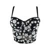 Spring/summer Gold Thread Embroidered Elegant Tank Top Fresh and Cute Slim-fitting Mini Tank Top with Underwire Bra Top Camis & Tank Tops