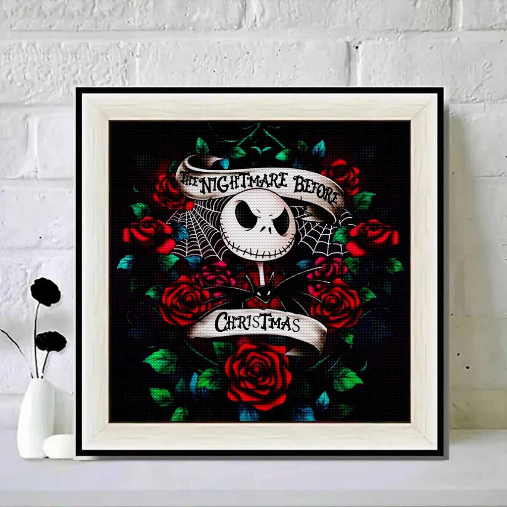 5D DIY Diamond Painting Decorative Flower Skeleton Full Round Drill Scenery Diamond Embroidery Cross Stitch Kits Home Decor Gift