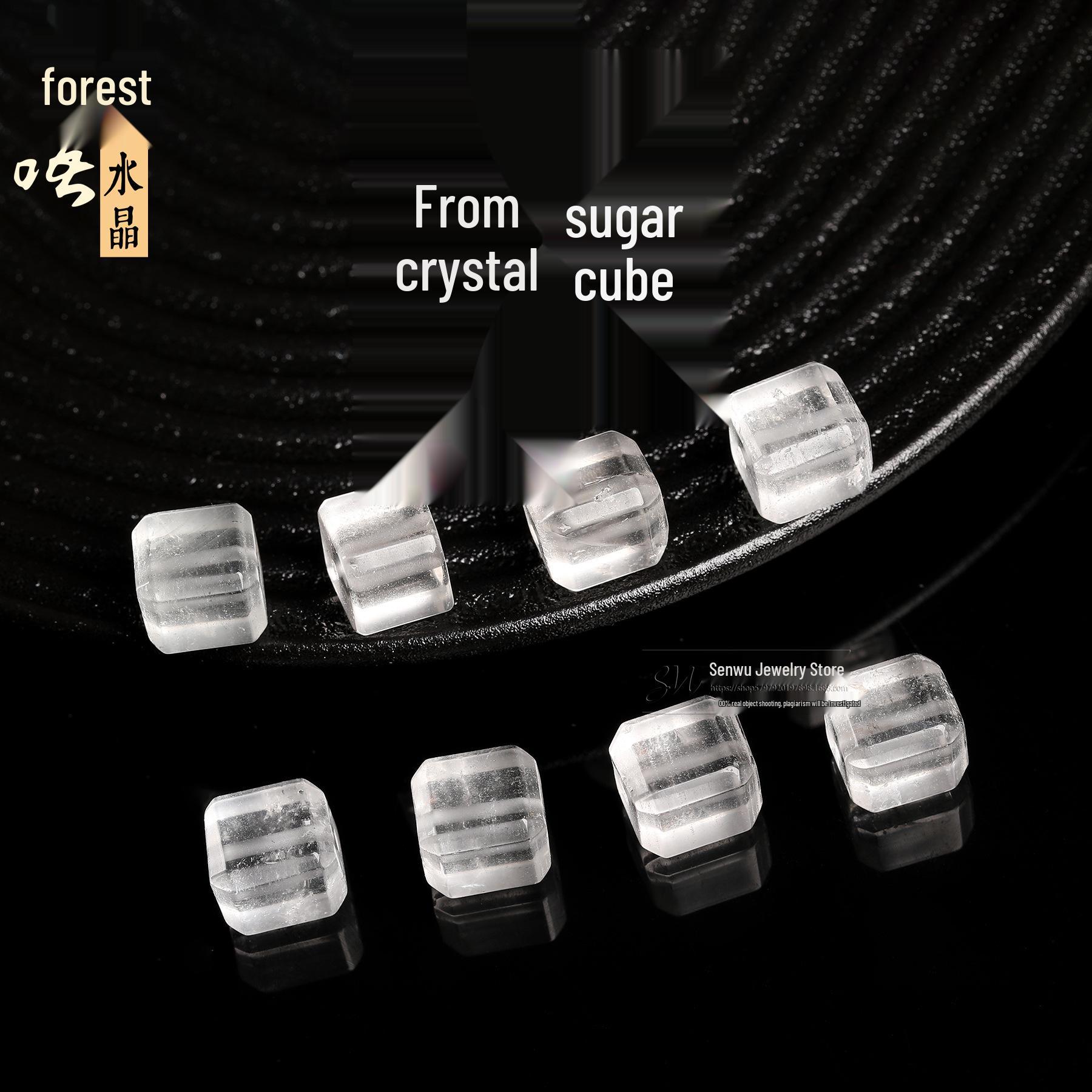 Senwu Jewelry Natural White Crystal Sugar Cube Chinese-Style DIY Accessories 10mm x 10mm