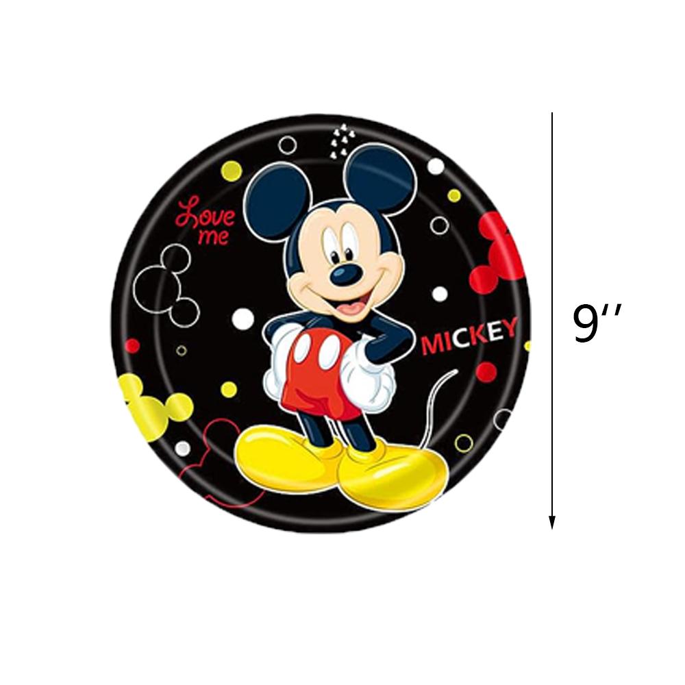 51 יחידות ציוד למסיבת מיקי מאוס כולל צלחות, כוסות, מפיות ומפה לשולחן