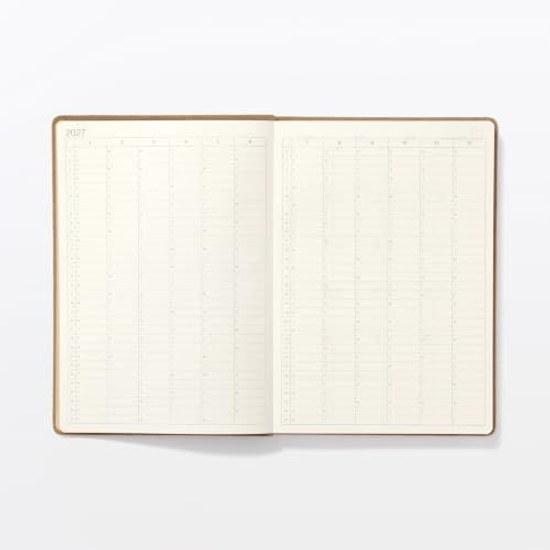 Muji Suede-like Monday Start Monthly Weekly Schedule Book December 2026 B6 Beige