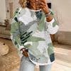 Women's Fashion Casual Camouflage Print Long Sleeve Round Neck Pullover Top