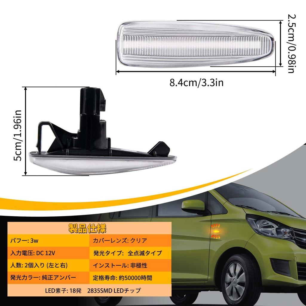 NEIFILES Mitsubishi Lancer Evolution X LED Side Flashing Replacement Fender Corner Marker for Galant Fortis EK Marker, Type, (CZ4A) Lancer, Sportback,