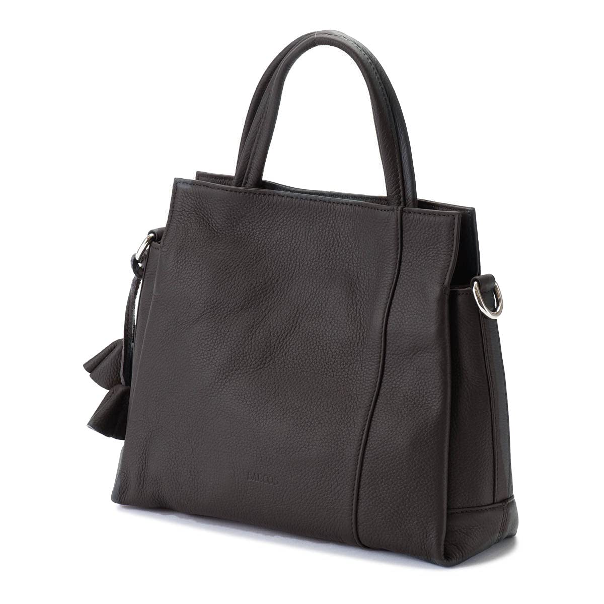 

Genuine Leather Handbag Shoulder Bag with Charm 2way Lulu Black [Barcos] Women s чорний