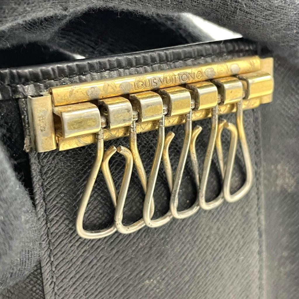 Used LOUIS VUITTONKey Holder  Black Leather Unisex