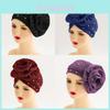 Polyester Flower Headwrap With Pearl Embellishments For Party And Fashion Styling