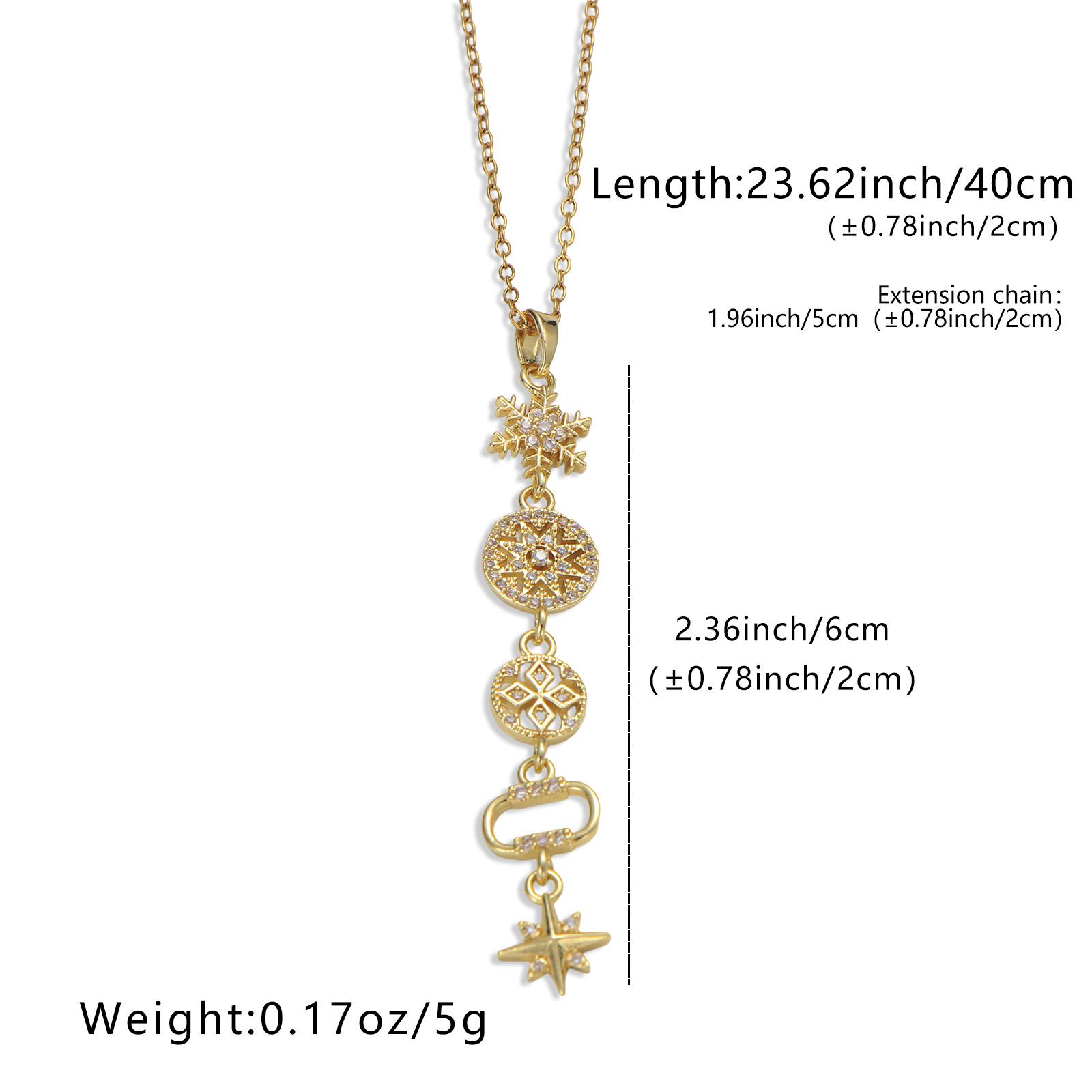 

Golden Snowflake Star Pendant Necklace for Women CZ Zircon Geometric Long Chain Necklace Fashion Jewelry Gift золотистый
