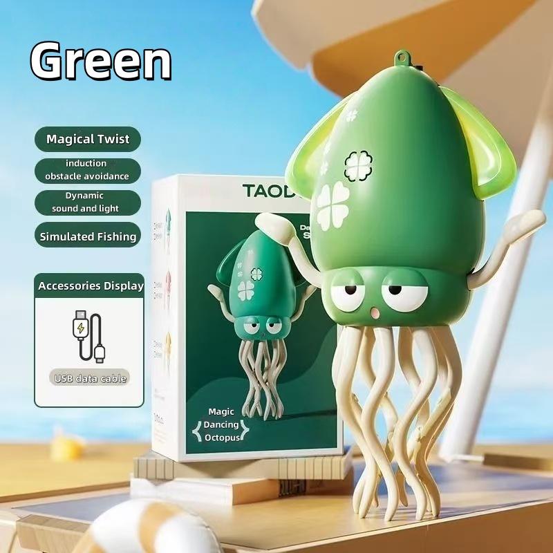 

Electric Fun Dancing Octopus Toy with Automatic Sensing Obstacle Avoidance Decompression Puzzle Gift зелений