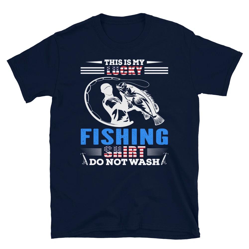 This Is My Lucky Fishing Shirt Fishing Fish Nature Outdoors T-Shirt M