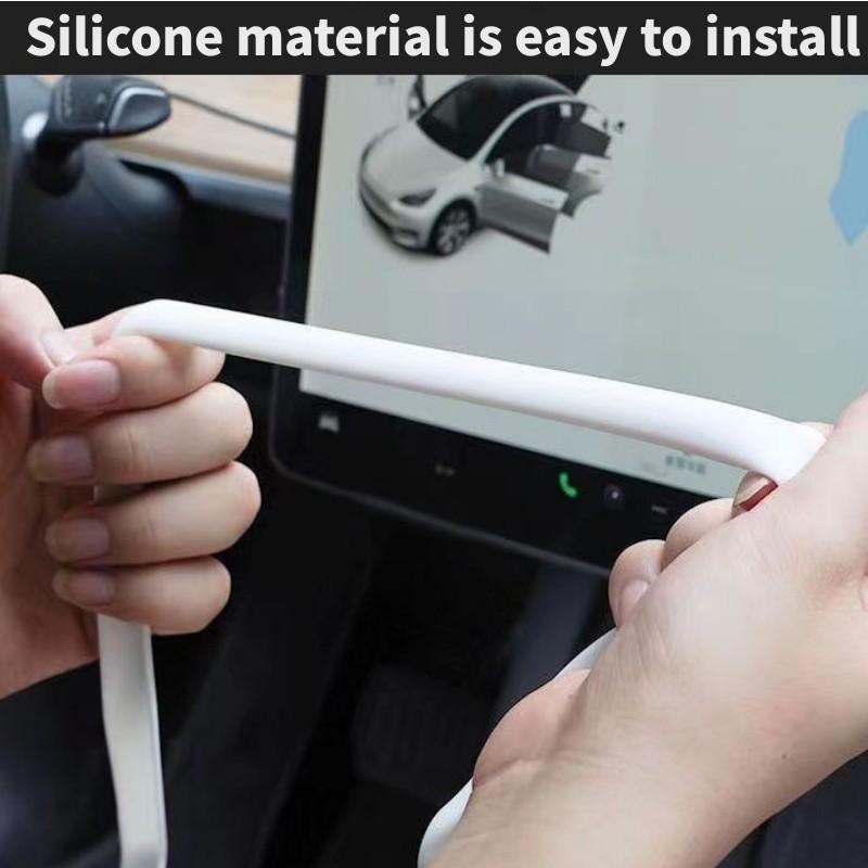 Tesla Model 3 Y Silicone Screen Frame Display Edge Protector Central Control Protective Cover Car 2023 2022 2021 2020 Accessores