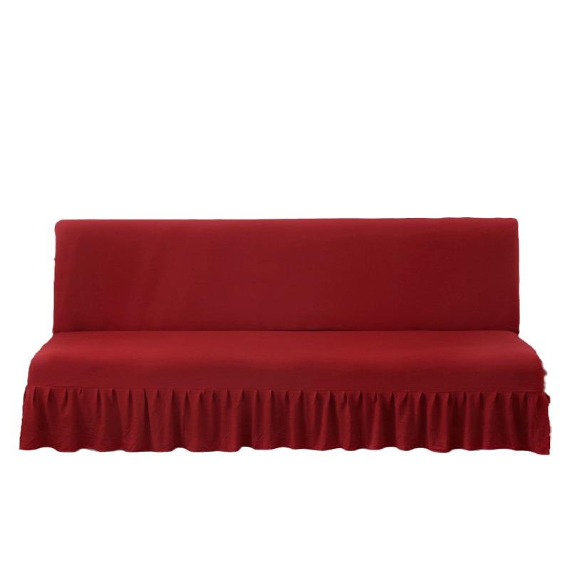 Solid Color Universal Sofa Bed Cover with Skirt - Modern, Simple, Armless Design