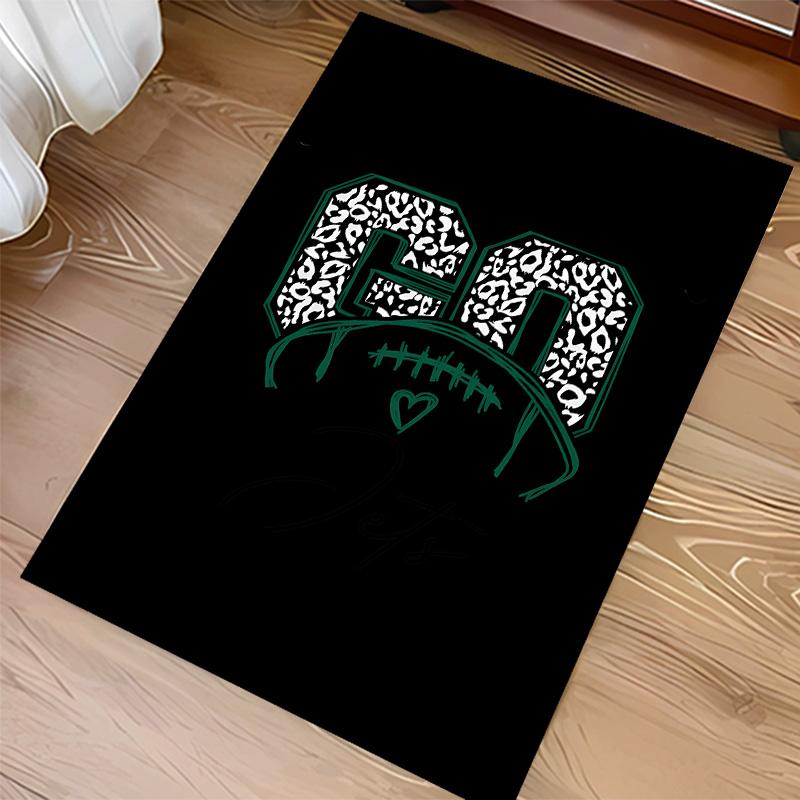 New York Jets logo Print Area Rug - Soft, Washable Non-Slip Indoor Mat for Office Chairs, Living Room, Home Office Decorative Rug