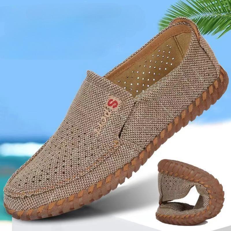 Pantofi din plasă pentru bărbați, de vară, cu decupaje, respirabili, casual, mărime mare, Oxfords, pantofi de lucru cu talpă, balerini moi și confortabili, pantofi sport pentru bărbați