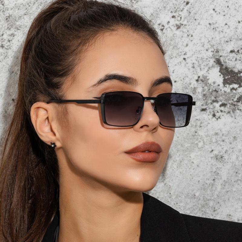 2pcs Fashion Square Steampunk Sunglasses Luxury Brand Designer Men Women Retro Rectangle Punk Metal Frame Sun Glasses UV400