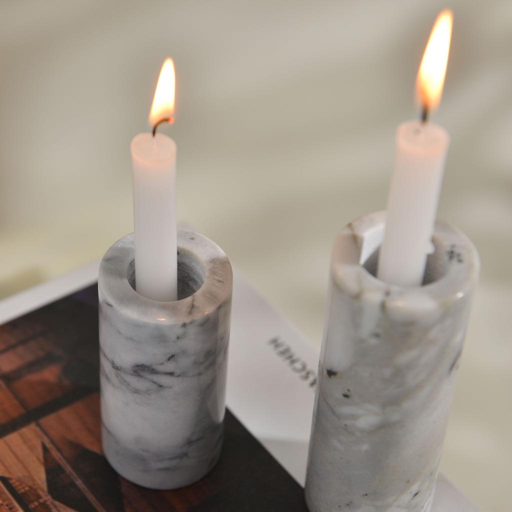 Creative Natural Stone Candlestick Holder for Christmas Birthday Party Dinning Table Centerpiece Marble Candlestick Pillar