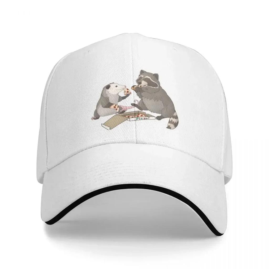 Possum and Raccoon eating pizza Baseball Cap Uv Protection Solar Hat beach hat For Men Women's