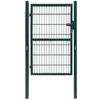 VidaXL 2D Garden Gate (Simple) Green Steel 106x210 Cm Fence Gate 141751