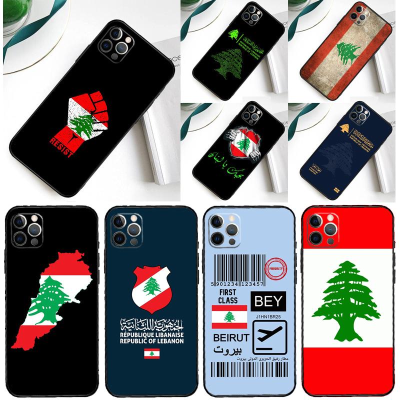 Lebanon Flag Phone Case For iPhone 16 Pro Max 11 12 13 14 15 Pro Max Mini XR 16 15 Plus 16e Cover Shell