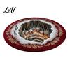 Living Room Holiday Carpet Christmas 3D Rug Illusion Area Round Decorative Optical Floor Mat Festive for Indoor Home Decoration Winter Seasonal Rug