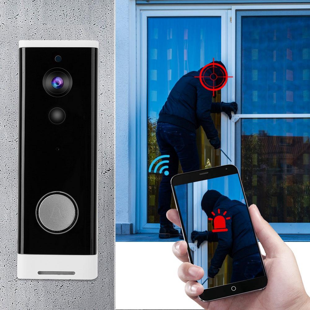 720P HD Wireless WIFI Doorbell Security Smart Video Doorbell Ir cUT Intercom(WIFI+2Dingdong )
