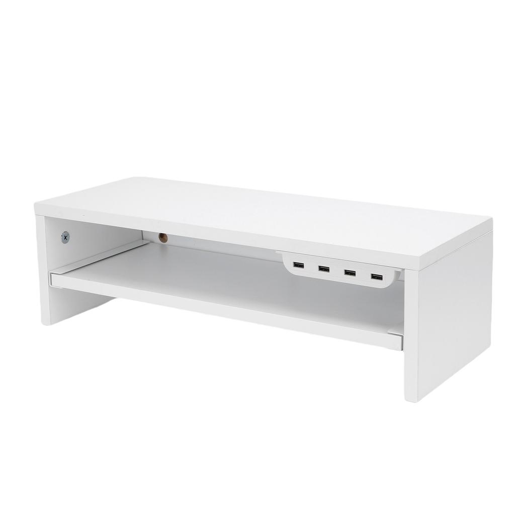 Desktop Display Riser with Drawer AC Outlets and USB Port Hub Mobile Phone Charging Laptop Screen Support Stand