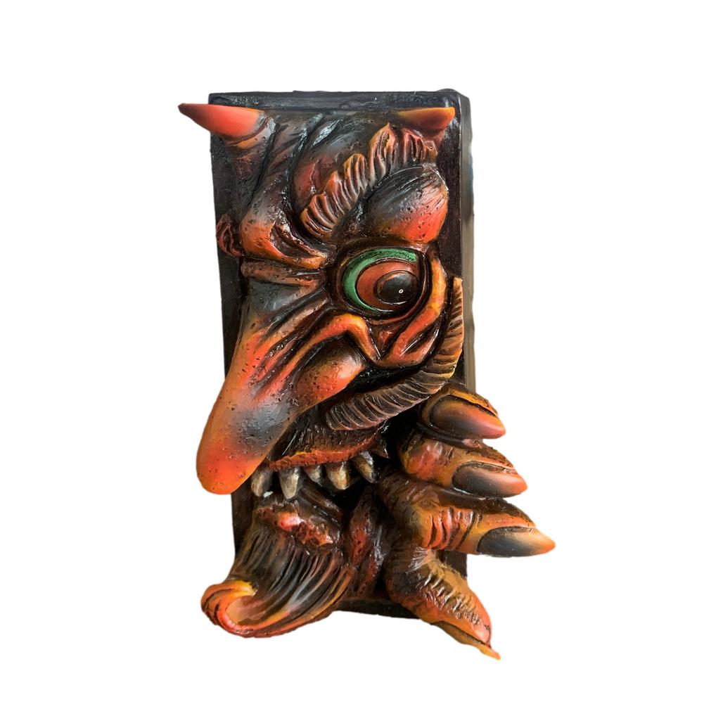 

Mon ster Face Resin Bookends Bookstand Sculpture Bookshelf Decor Magics Terror Style Sculpture Bookshelf Funny Scary Decor Gifts