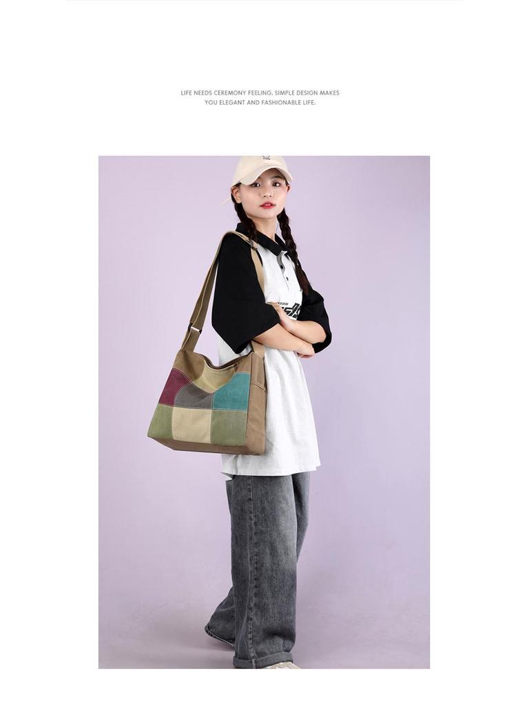 2025 Trendy Women's Large Capacity Korean Style Canvas Shoulder Bag