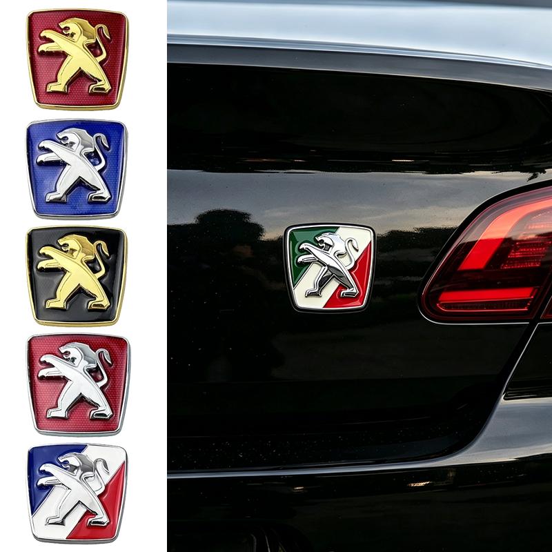 Alloy Lion Car Front Grille Emblem Rear Trunk Badge Stickers for Peugeot 306 307 3008 407 508 2008 4008 GGK 5008 107 108 206 208 301