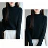 Half Turtleneck Knitted Sweater for Women In Autumn and Winter Solid Color Paired with Long-sleeved Pullover Top