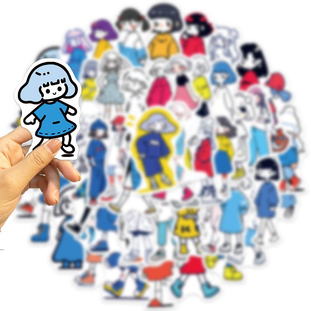 50 Simple Drawings for Girls Graffiti Stickers Personalized Decorative Guitar Notebook Suitcase DIY Waterproof