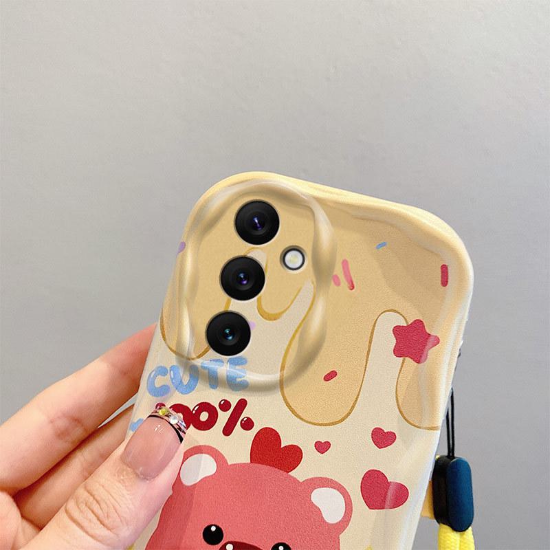 Japanese and Korean Cute Cartoon DIY Oppo A94 Mobile Phone Case: A8 Anti-Fall F17 Soft Shell with Printed Chain, Foreign All-Inclusive.