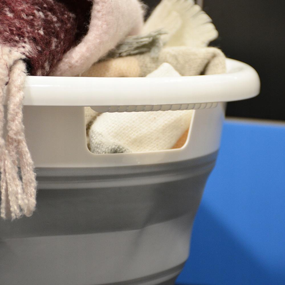 Foldable Laundry Basket, Bathtub, Bowl, Silicone Basin with Drain