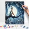 Disney Kit de Pintura DIY Tinkerbell Estilo Clássico Decoração de Casa Artesanato Ideia de Presente Arte de Parede Fada Pixie Magia Floresta Noturna Cena Iluminada pela Lua Decoração