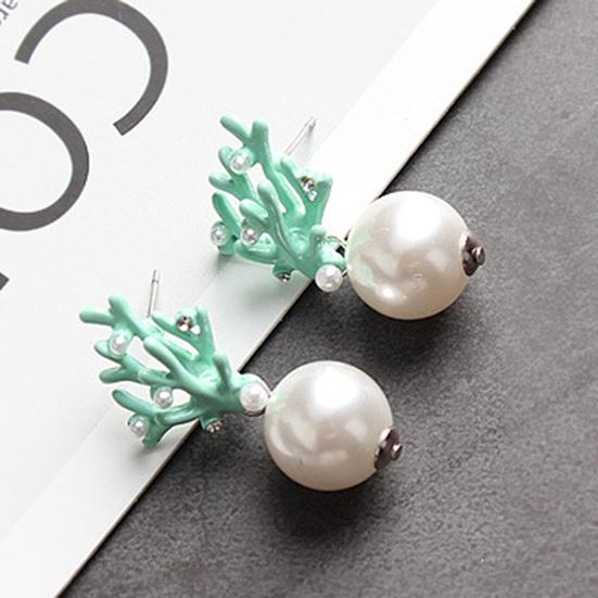 1 Paar Ohrstecker Korallenform Kunstperlen Schmuck Niedlich All Match Ohrstecker