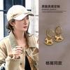 Korean Simple and Cold Style Natal Year Trojan Horse Earrings Light Luxury Ear Buckles Personalized Versatile Earrings Women