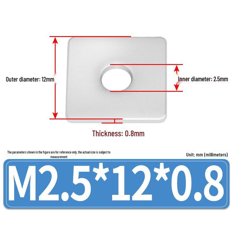 304 Stainless Steel Thickened Square Flat Washers M4-M24