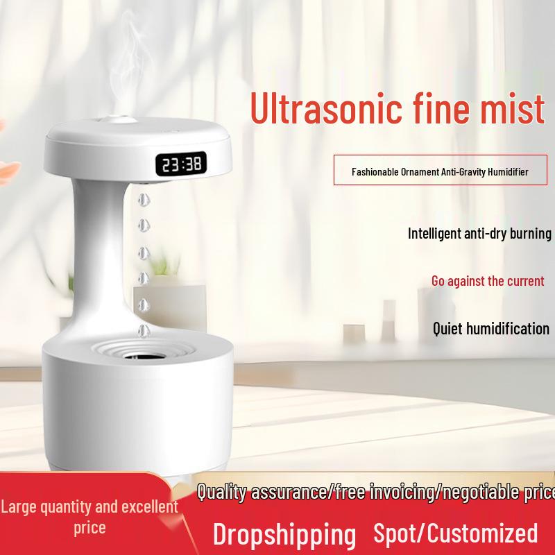 

Антигравитационный увлажнитель воздуха, мини-настольный большой емкости с обратным потоком капель воды белый