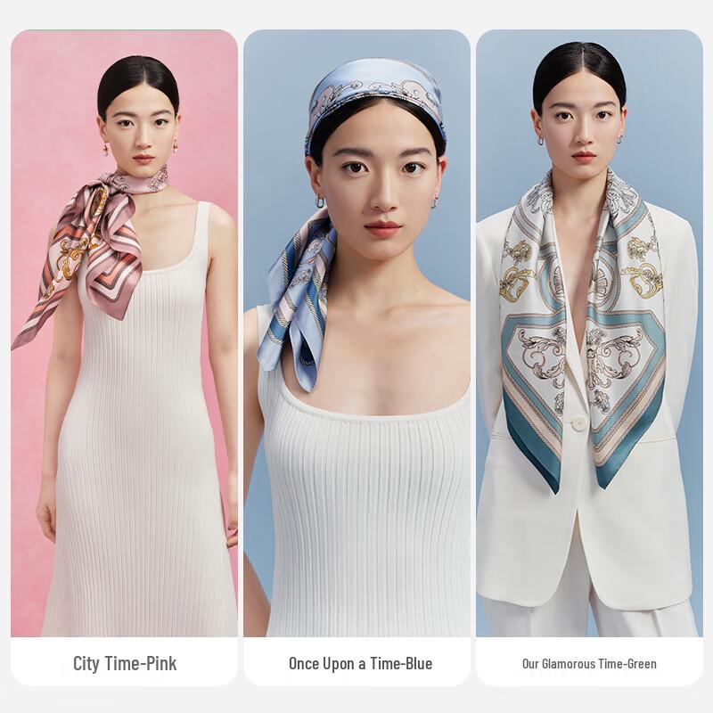 WENSLI Women's 100% Mulberry Silk Large Square Scarf