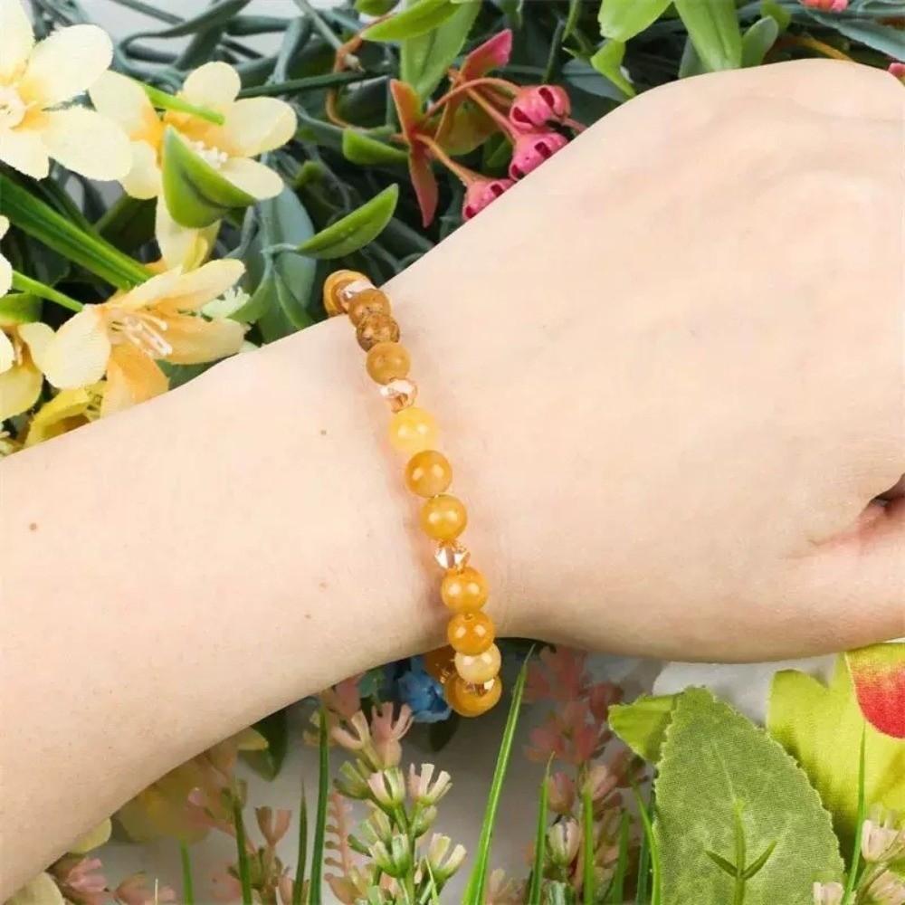 Handgefertigtes Citrin Naturstein Armband 6mm Perlen Perlenarmband für Paare passend