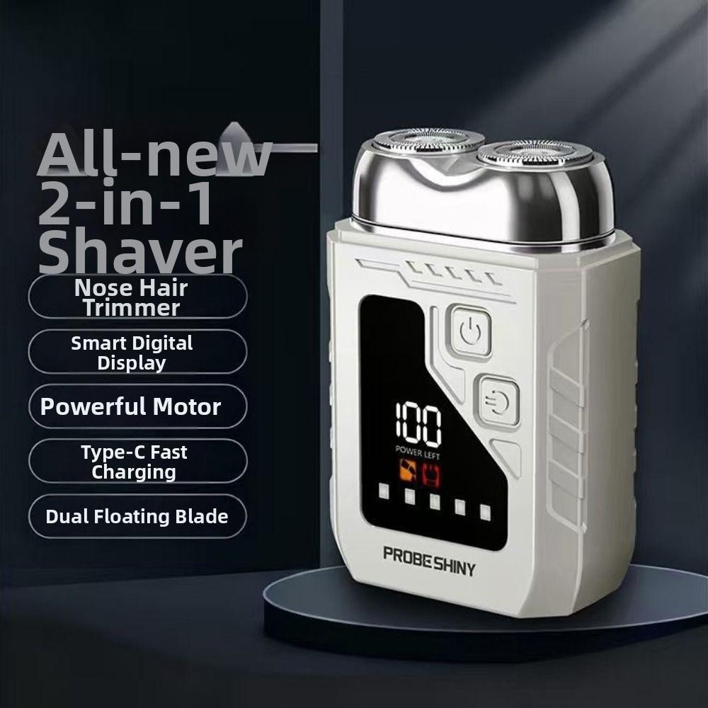 Digital Display Mini Electric Shaver 2in1 Smart Nose Hair Clipper Men's Gift